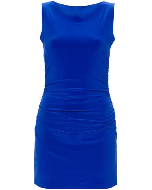 Norma Kamali Blue Pickleball Drape-detail Mini Dress