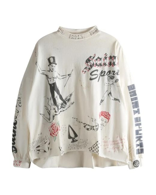 SAINT Mxxxxxx Drawing T-Shirt in het White voor heren