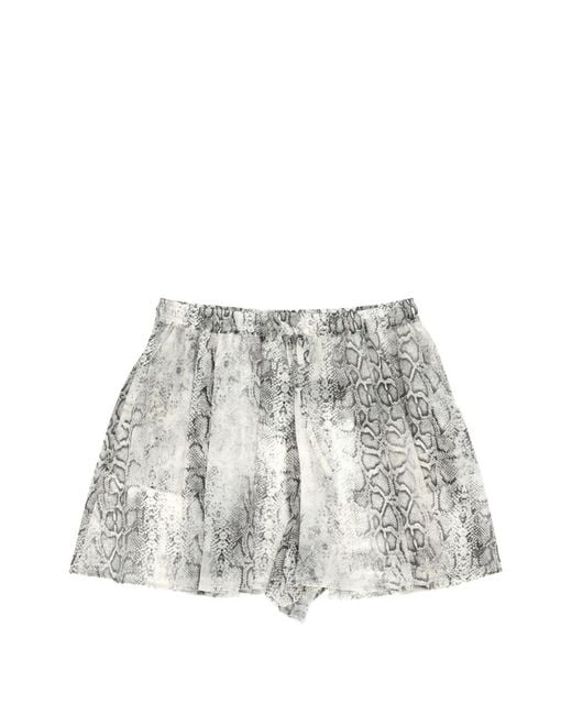 FEDERICA TOSI White Short À Effet Peau De Serpent