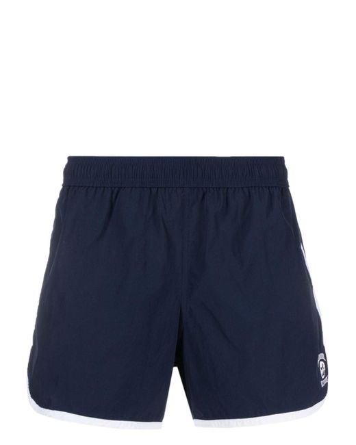 Alexander McQueen Blue Logo-embroidery Swim Shorts for men