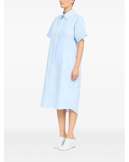 MM6 by Maison Margiela Blue Cotton Shirt Dress