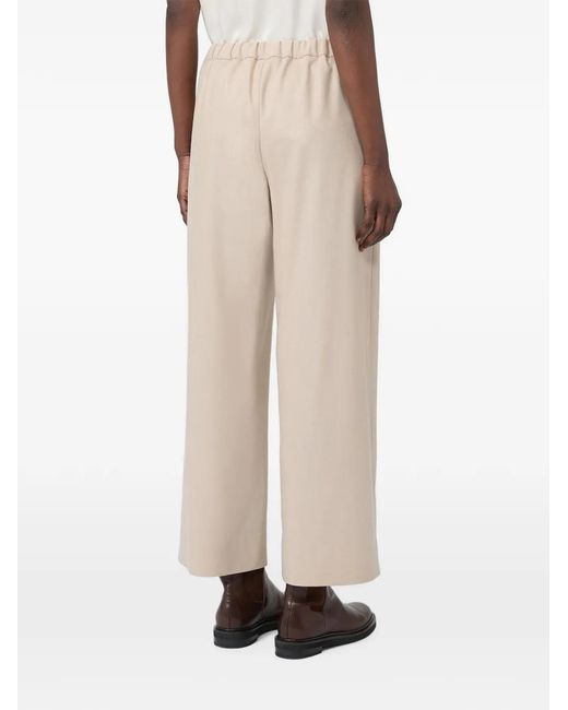 Max Mara Natural Drawstring Cropped Trousers