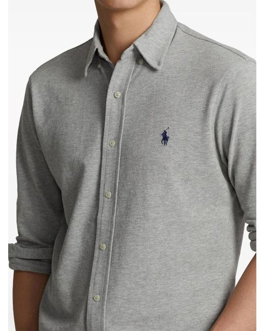 Polo Ralph Lauren Overhemd Met Geborduurd Logo in het Gray voor heren