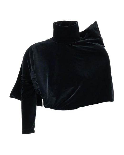Junya Watanabe Black Asymmetric High-Neck Top