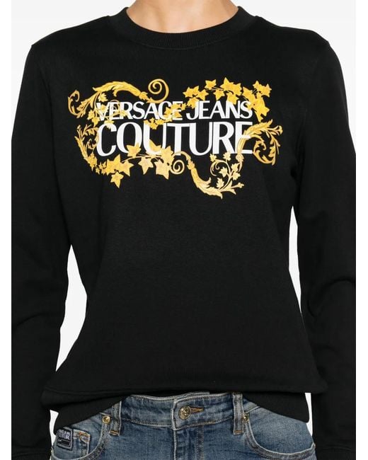 Versace Jeans Couture Black Barocco Logo-Print Sweatshirt