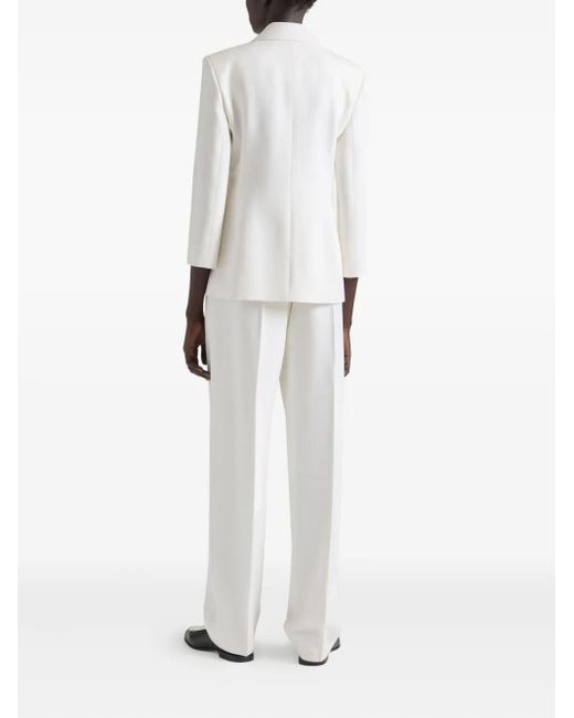 Givenchy White Pleated Wool Trousers