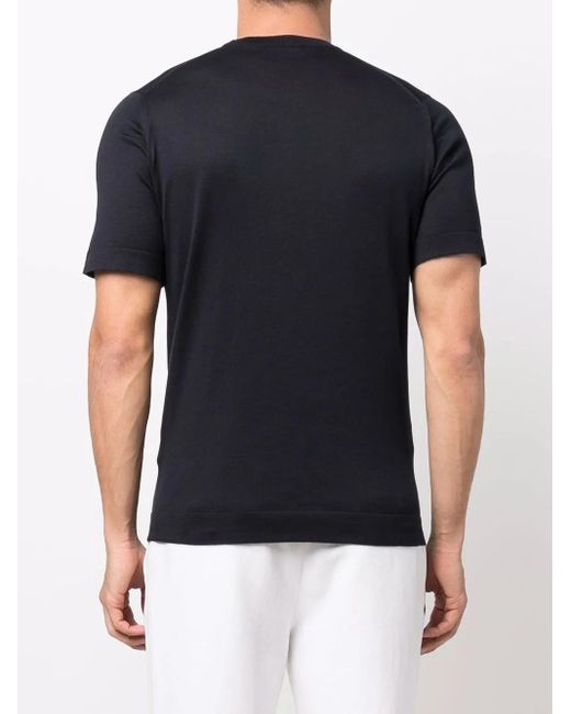 John Smedley Black Jersey-Knit Cotton T-Shirt for men