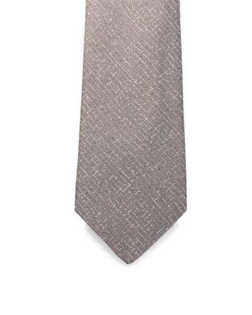 Canali White Diamond-Pattern Silk Tie for men