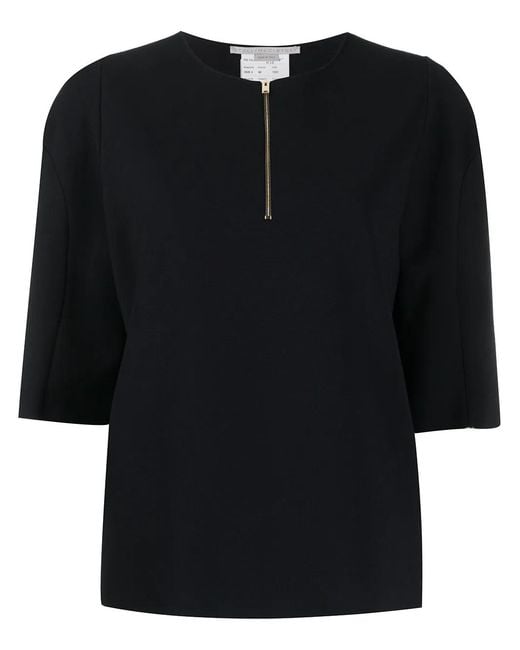Stella McCartney Black Zip-Front Knitted Top