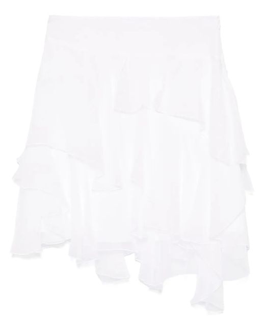 Alberta Ferretti White Chiffon Mini Skirt
