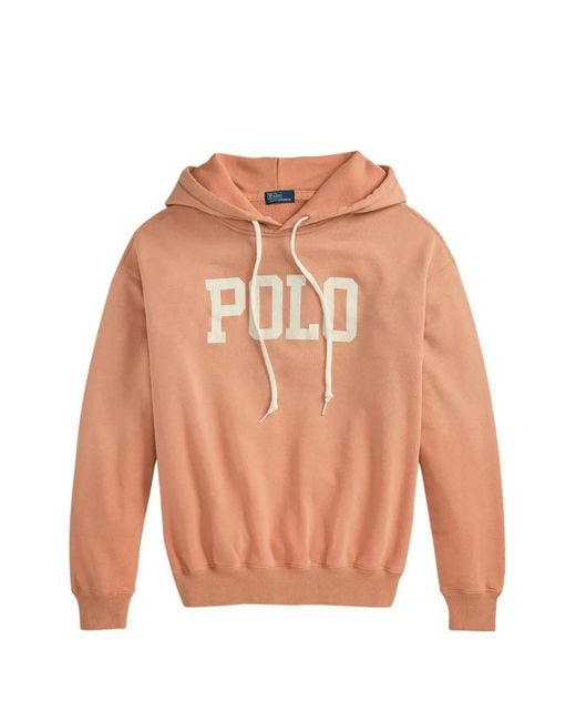 Polo Ralph Lauren Pink Hoodie À Logo Imprimé