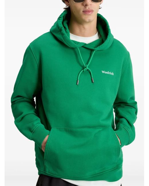 Woolrich Green Graphic-Print Hoodie for men