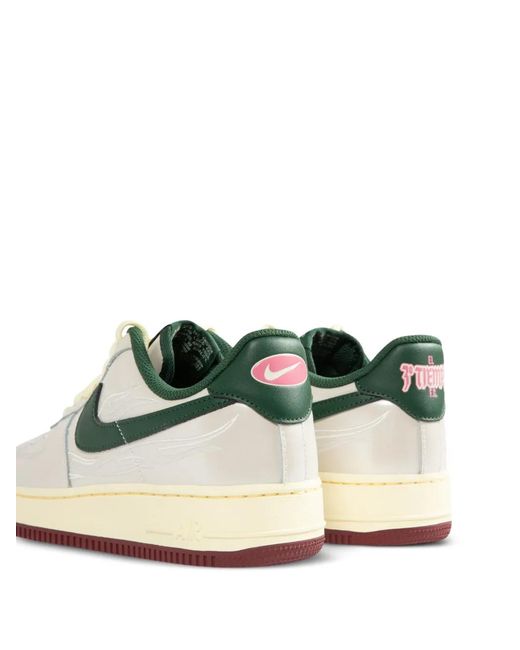 Nike White Air Force 1 '07 Lv8 Flame-Embroidered Sneakers for men