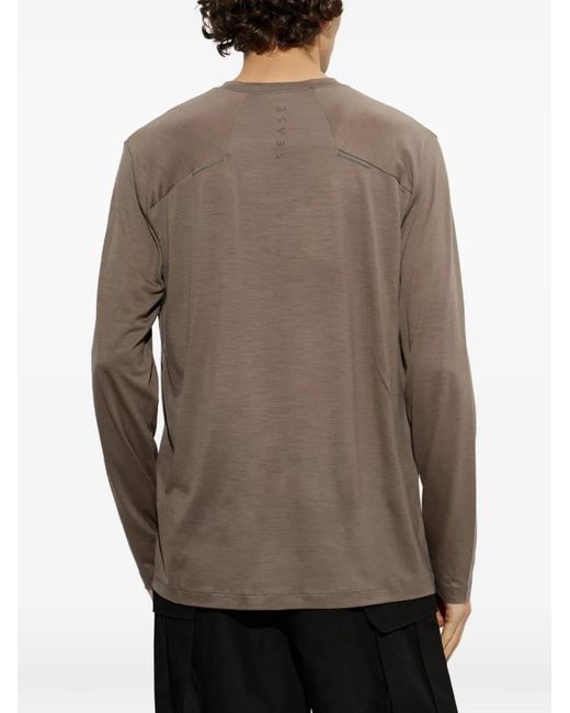 Sease Brown Long-Sleeve Wool T-Shirt for men