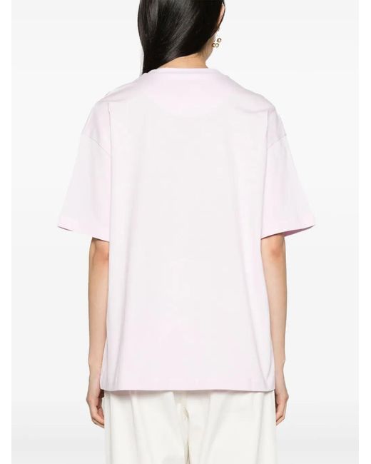 Jil Sander Blue Graphic-Print Cotton T-Shirt