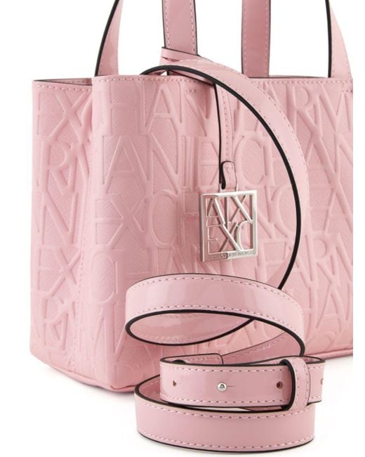Armani Exchange Logo-embossed Tote Bag in Pink | Lyst Canada