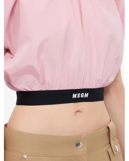 MSGM Blouse Met Logoprint in het Pink