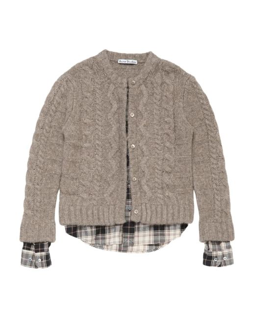 Acne Gray Cable-Knit Cardigan