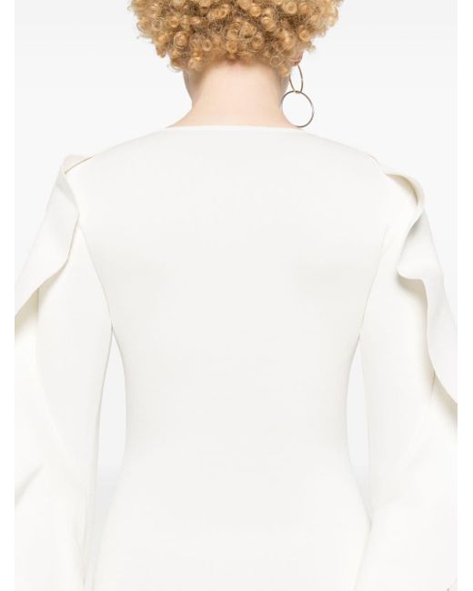 Robe à détails drapés Mugler en coloris White