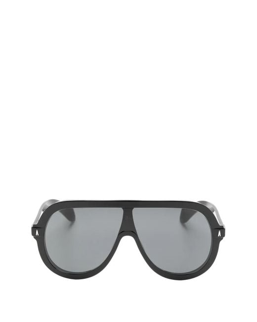Moncler Gray Sunsette Pilot-Frame Sunglasses