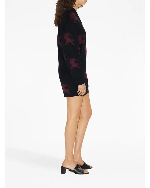 Burberry Black Ekd Patterned Jacquard Jumper
