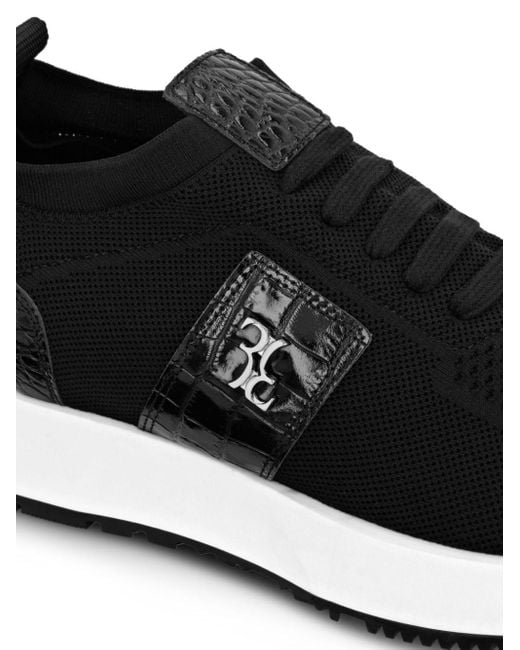 Runner logo-patch sneakers di Billionaire in Black da Uomo