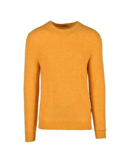 Antony Morato Orange Ribbed-Knit Crew-Neck Sweater for men