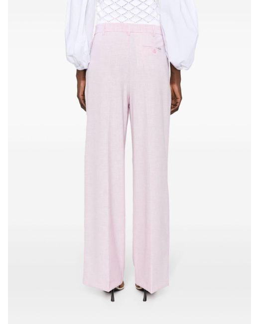 Pantalones anchos con efecto de mezcla Liu Jo de color Pink
