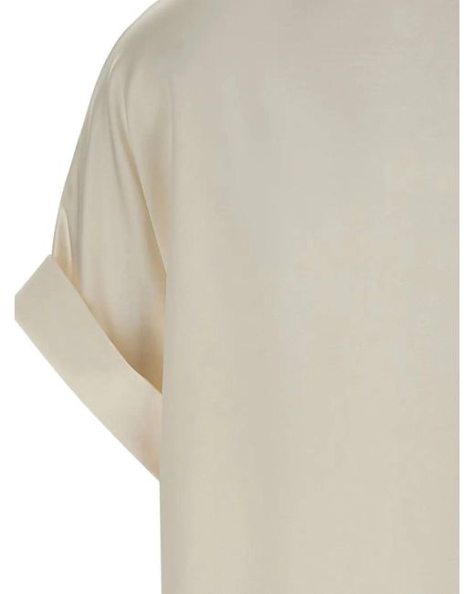 Eleventy White Turn-Up Short-Sleeve Shirt