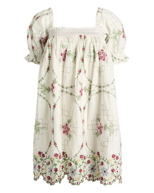 Damson Madder Natural Lulu Embroidered Dress