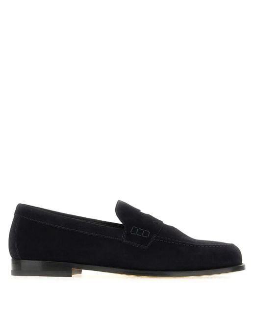Doucal's Blue Suede Loafers for men