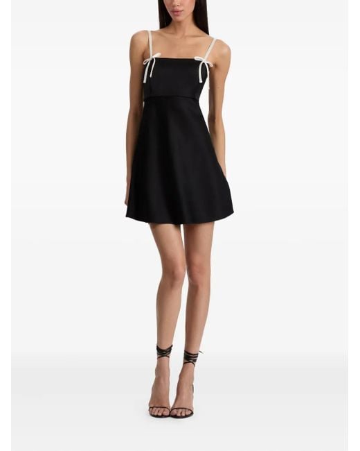 Alice + Olivia Black Morgan Bow-Detail Mini Dress
