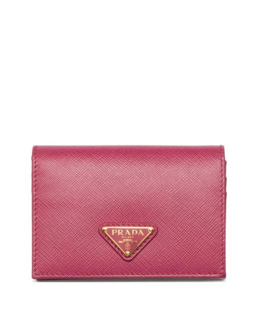Prada Pink Kleines Portemonnaie Aus Saffiano-Leder