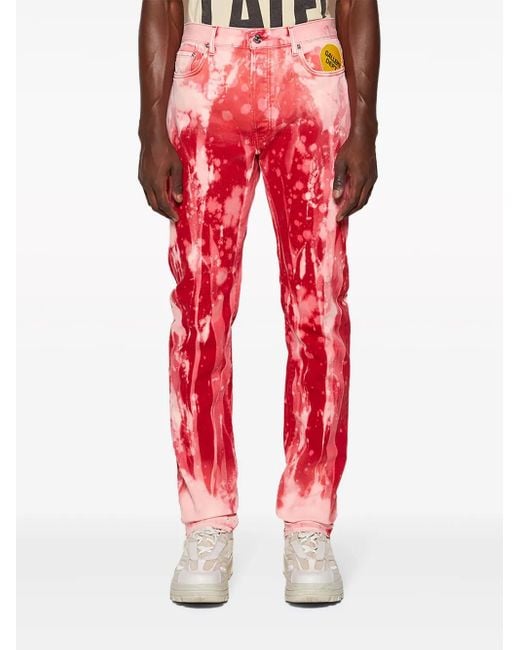 GALLERY DEPT. Red Biscayne Tie-Dye Jeans for men