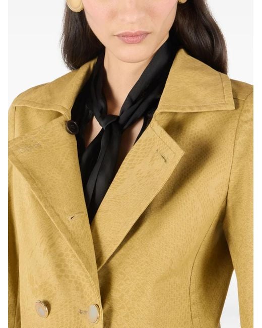 Roberto Cavalli Yellow Double-Breasted Fitted Jacket
