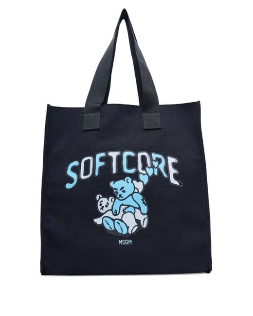 Bolso shopper con estampado Bear MSGM de color Black