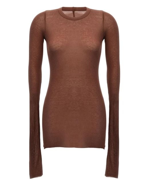Rick Owens T-Shirt Met Lange Mouwen in het Brown