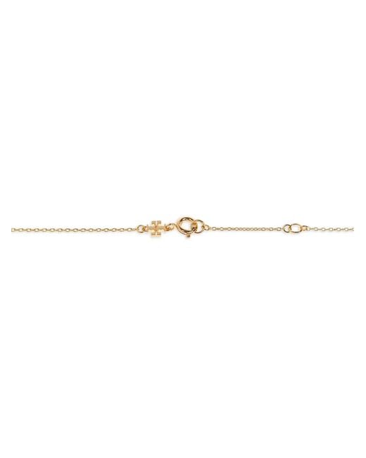 Tory Burch White Icon Pavé Charm Pendant Necklace