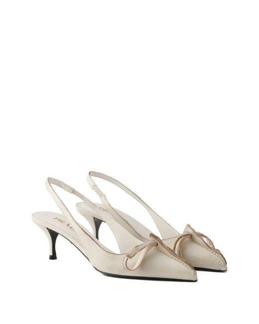 Prada Metallic Leather Slingback Pumps
