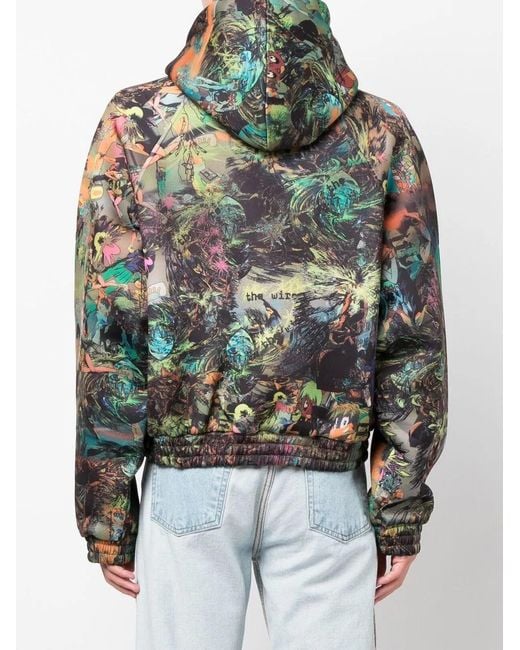 Liberal Youth Ministry Green Patterned Pullover Hoodie for men