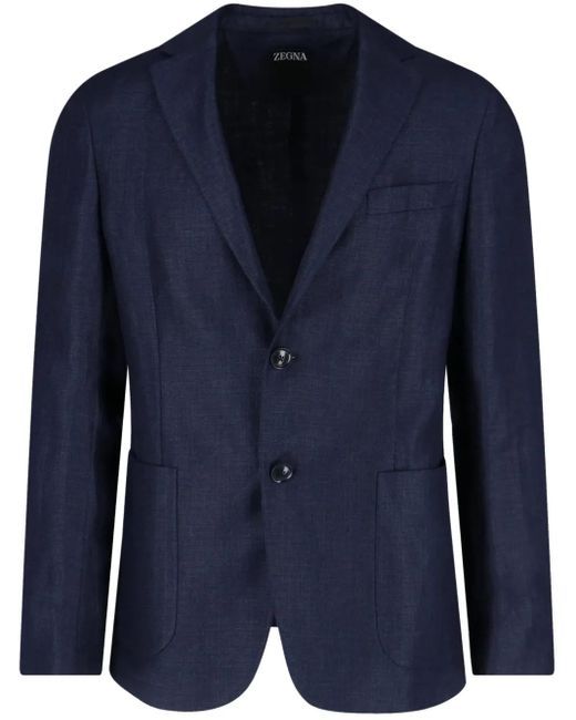 Zegna Blazer Met Enkele Rij Knopen in het Blue voor heren
