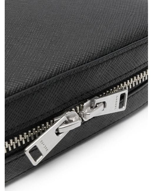 Sandro Black Small Reconstituted Leather Bag for men