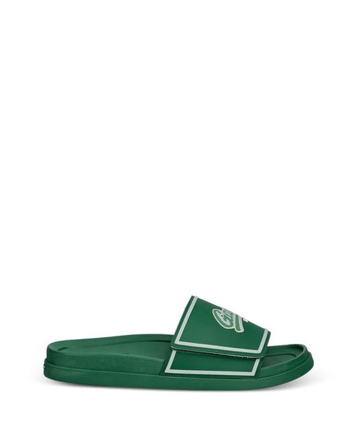 Gant Green Logo-Patch Touch-Strap Slides for men