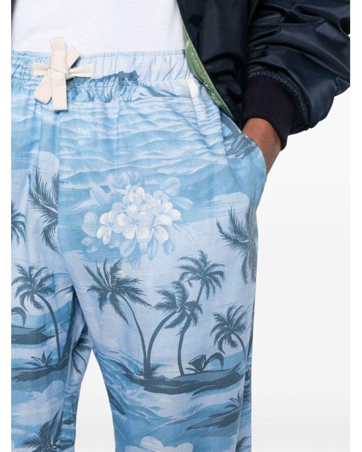 Palm Angels Blue Pants for men