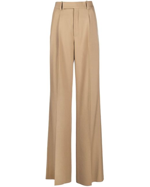 Saint Laurent Natural High-waisted Tailored Trousers