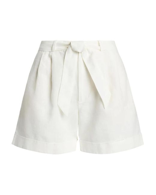 Polo Ralph Lauren White Linen Shorts