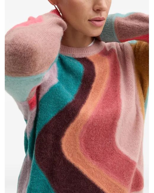 Paul Smith White Wave-Pattern Sweater