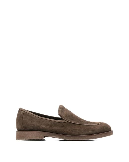 Alberto Gozzi Brown Mocassins En Daim for men