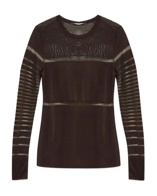 Helmut Lang Brown Layered Long-Sleeve Top