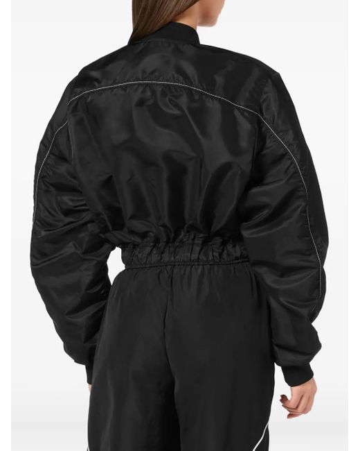 Philipp Plein Cropped Bomberjack in het Black